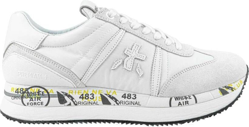 Premiata Conny 5617 Witte Leren en Stoffen Sneakers White