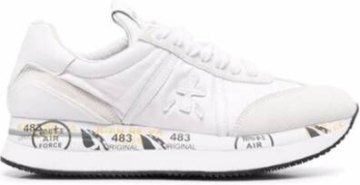 Premiata Conny 5617 Witte Leren en Stoffen Sneakers White