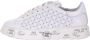 Premiata Witte Leren Veterschoenen met Geborduurde Details White Dames - Thumbnail 3
