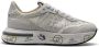Premiata Sneakers van geperforeerde stof en suède Beige Dames - Thumbnail 2