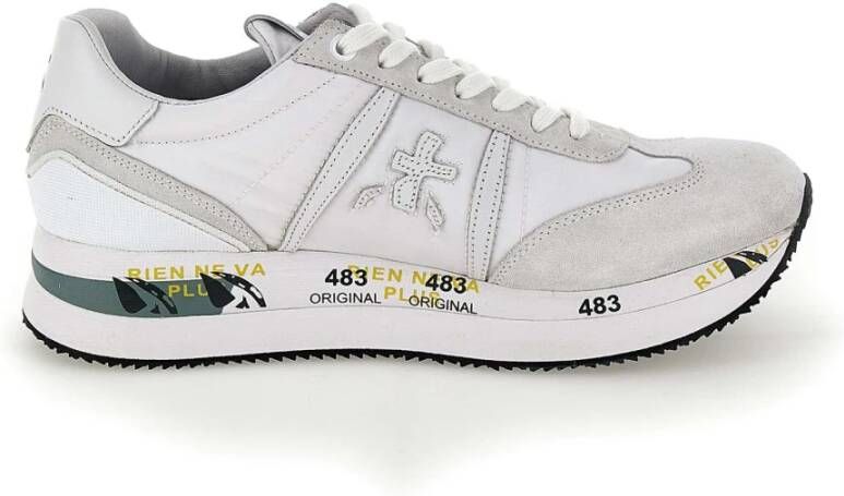 Premiata Conny 5617 Witte Leren en Stoffen Sneakers White