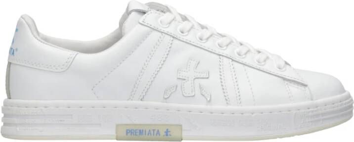 Premiata Witte leren sneakers met verwijderbare binnenzool White Heren