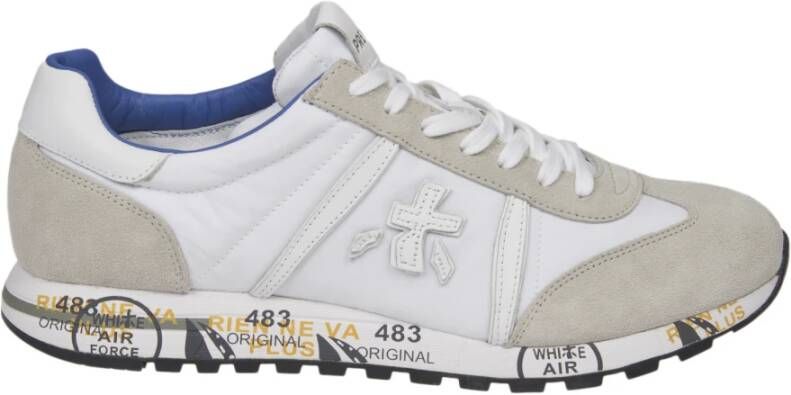 Premiata Heren Sneakers Lucyd 206E van leer en suède White Heren