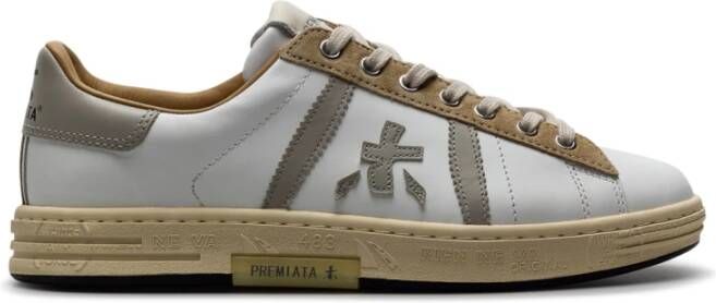 Premiata Tijdloze leren sneakers met kleurrijke details White Heren