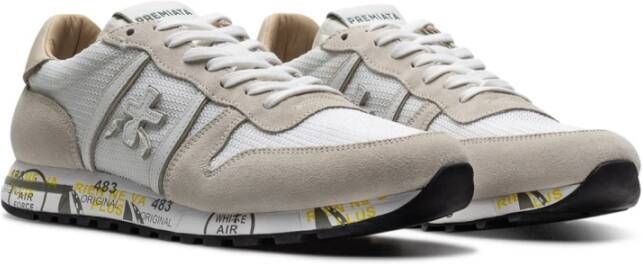 Premiata Witte Leren Sneakers met 3cm Hak White Heren