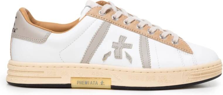 Premiata Tijdloze leren sneakers met kleurrijke details White Heren