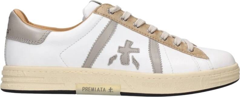 Premiata Tijdloze leren sneakers met kleurrijke details White Heren