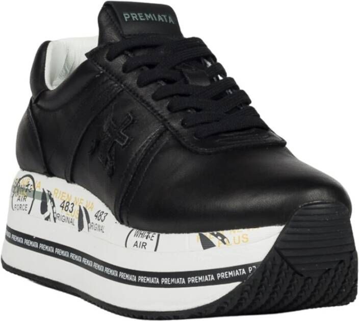 Premiata Beth sneakers met plateauzool Zwart - Foto 10