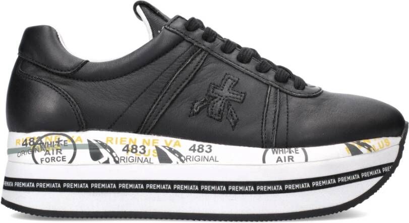 Premiata Zwarte Leren Sneakers met Python Detail Black Dames - Foto 4