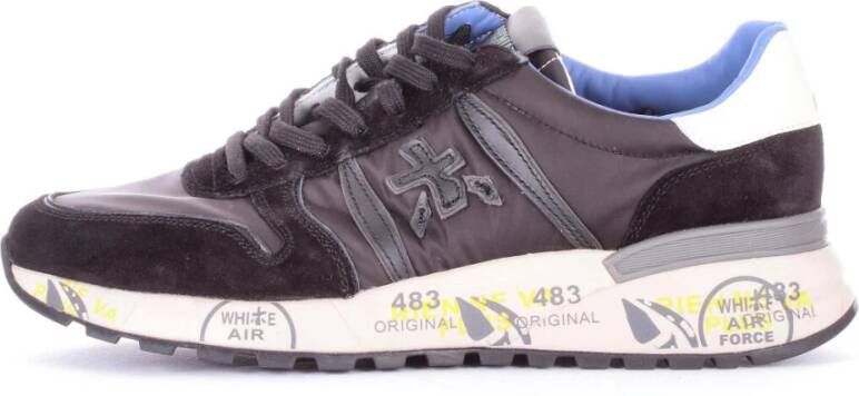 Premiata Zwarte Sneakers met Iconisch Logo en Suède Details Black Heren