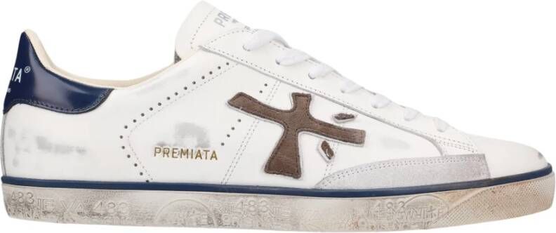 Premiata Steven 6642 Wit Leren Sneakers White Heren