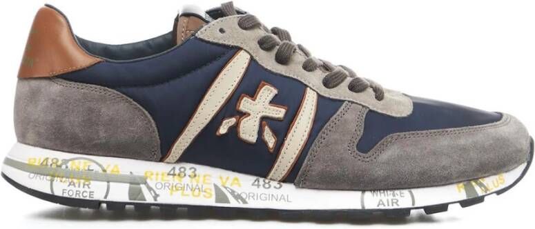 Premiata Eric 5377 Marineblauwe Sneakers met Contrastdetails Blauw Heren