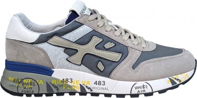 Premiata Stijlvolle Mick Canvas Nylon Sneakers in Grijze Contrasten Gray Heren