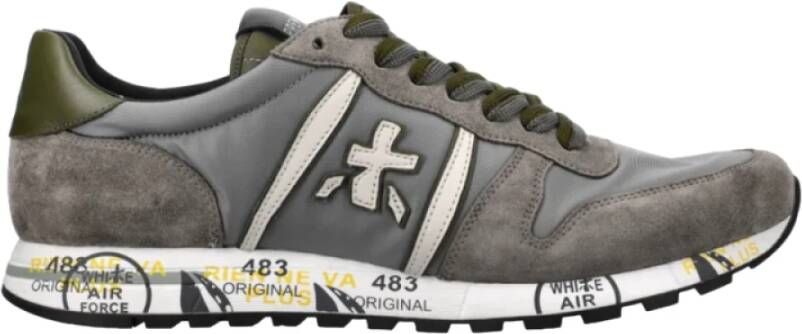 Premiata Grijze Suède en Nylon Sneakers Grijs Heren