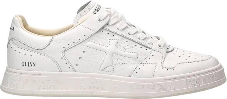 Premiata Heren Sneakers met Logo Suède Bovenwerk en Rubberen Zool White Heren