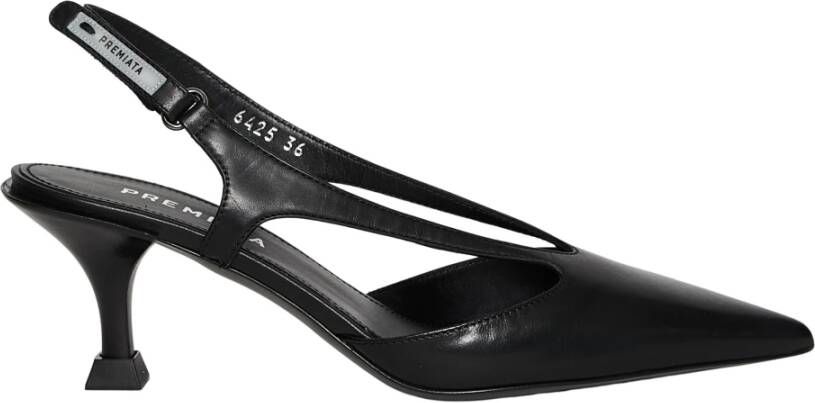 Premiata Stijlvolle zwarte leren slingback sandalen Black Dames