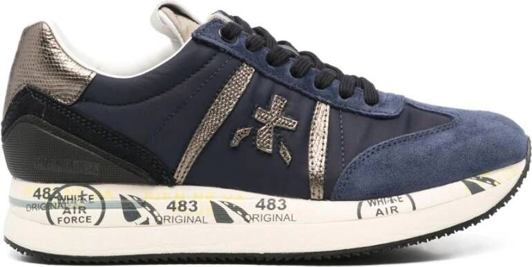 Premiata Suede Chunky Sole Sneakers Blue Dames