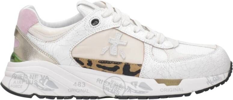 Premiata Leren en Technische Stofsneakers White Dames