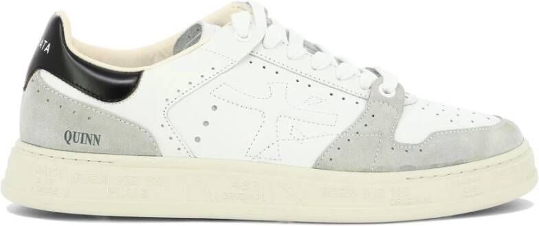 Premiata Logo Sneakers met Suède Bovenwerk en Rubberen Zool White Heren