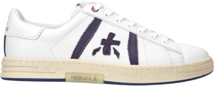 Premiata Tijdloze Unisex Leren Sneakers met Iconische Details White Heren