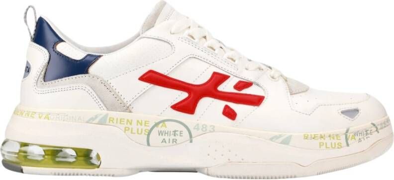 Premiata Unieke Witte Sneakers met Kleurrijke Details White Heren