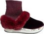 Premiata Velvet Bordeaux Sneaker met Bontinzetten Red Dames - Thumbnail 1