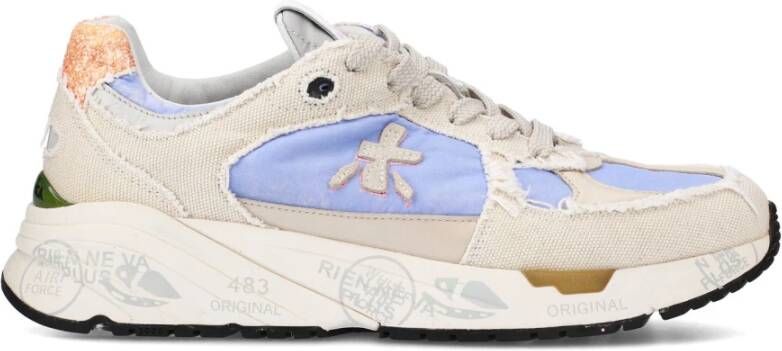 Premiata Vintage Canvas Sneakers met Oranje Glitter Multicolor Dames