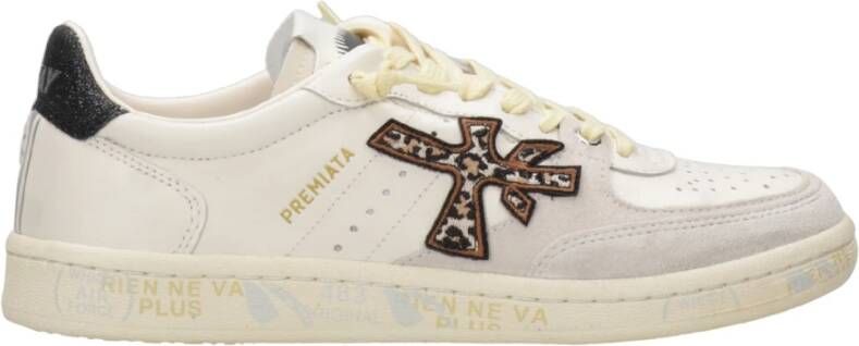 Premiata Vintage Leren Sneakers met Logo Details
