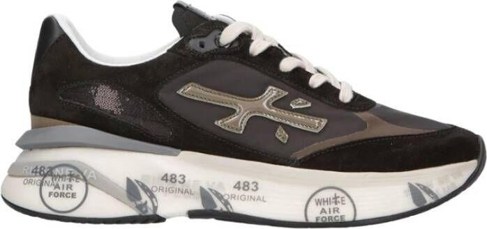 Premiata Vintage Stijl Sportschoenen Zwart Heren