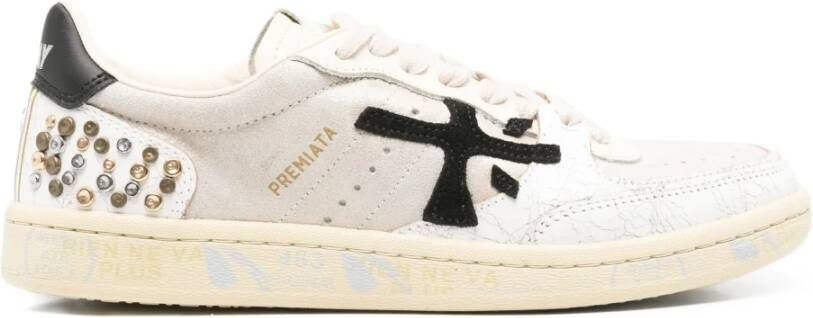 Premiata Vrouw Clay Sneakers Wit Zwart Details