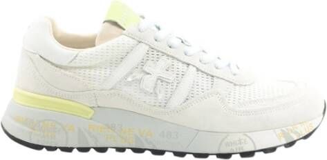 Premiata Witte Landeck Sneakers met Gele Accenten White Heren