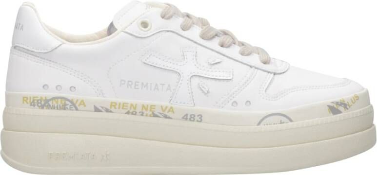 Premiata Witte Leren Platform Sneakers White Dames