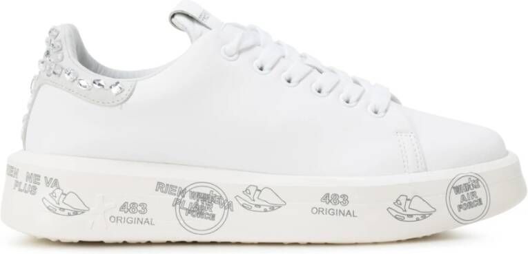 Premiata Witte Leren Platform Sneakers White Dames