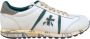 Premiata Witte leren sneaker met groene accenten - Thumbnail 1