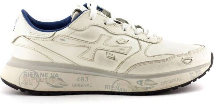 Premiata Witte Leren Sneakers met Distressed Effect