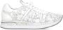 Premiata Witte leren sneakers met geborduurd patroon - Thumbnail 1