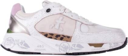 Premiata Leren en Technische Stofsneakers White Dames