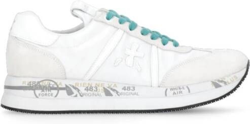 Premiata Witte Leren Sneakers met Logodetail