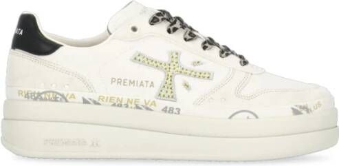 Premiata Witte Leren Sneakers met Logodetail