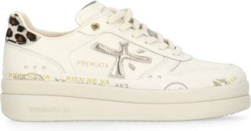 Premiata Witte Leren Sneakers met Logodetail