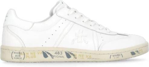 Premiata Witte Leren Sneakers met Logodetails