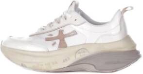Premiata Witte leren sneakers met zijlogo