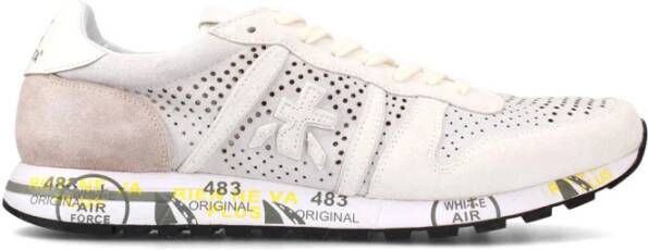 Premiata Witte Leren Sneakers Multicolor Heren