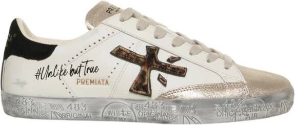 Premiata Witte Leren Sneakers Stijlvol Comfort
