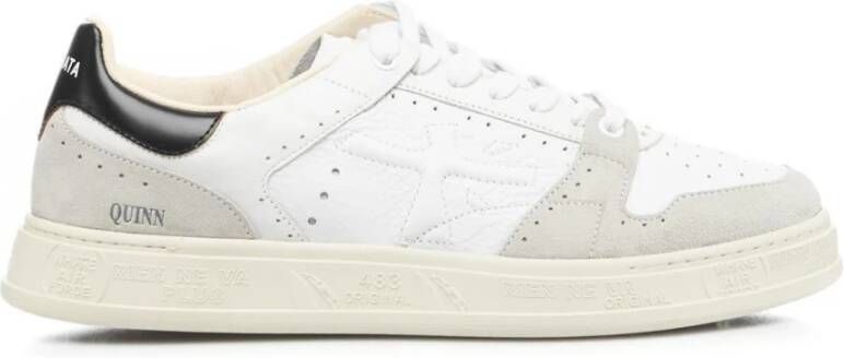 Premiata Logo Sneakers met Suède Bovenwerk en Rubberen Zool White Heren