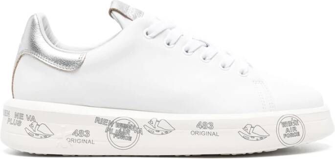 Premiata Witte Leren Sneakers White Dames