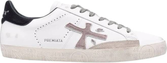 Premiata Rode Gewassen Steven Sneakers Exclusief Ontwerp Rood Heren