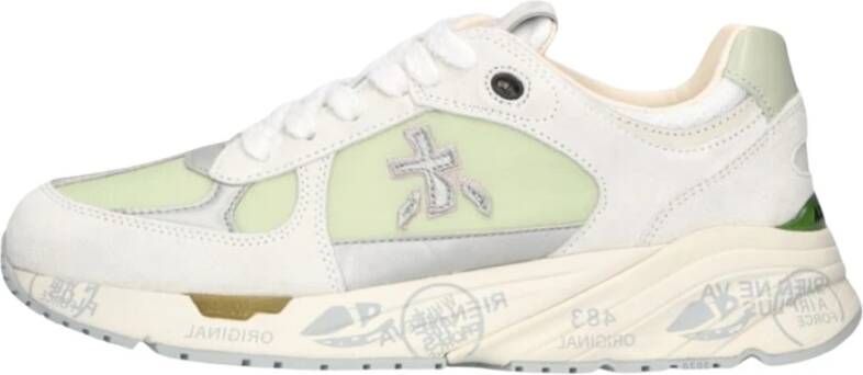 Premiata Witte Mased Lage Sneakers Beige Dames