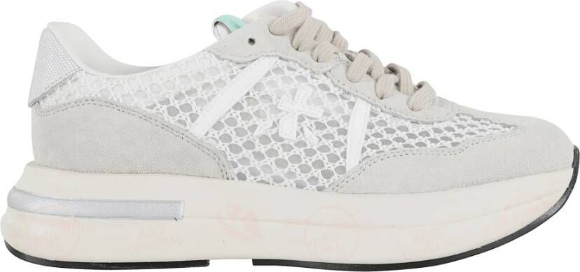 Premiata Witte Mesh en Suède Sneakers