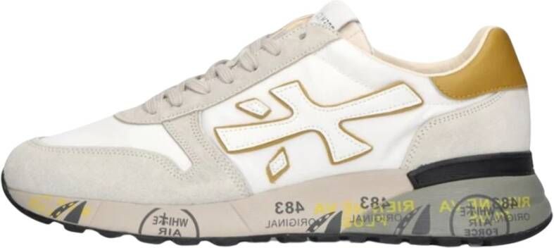 Premiata Witte Mick Sneakers met Gouden Details Multicolor Heren